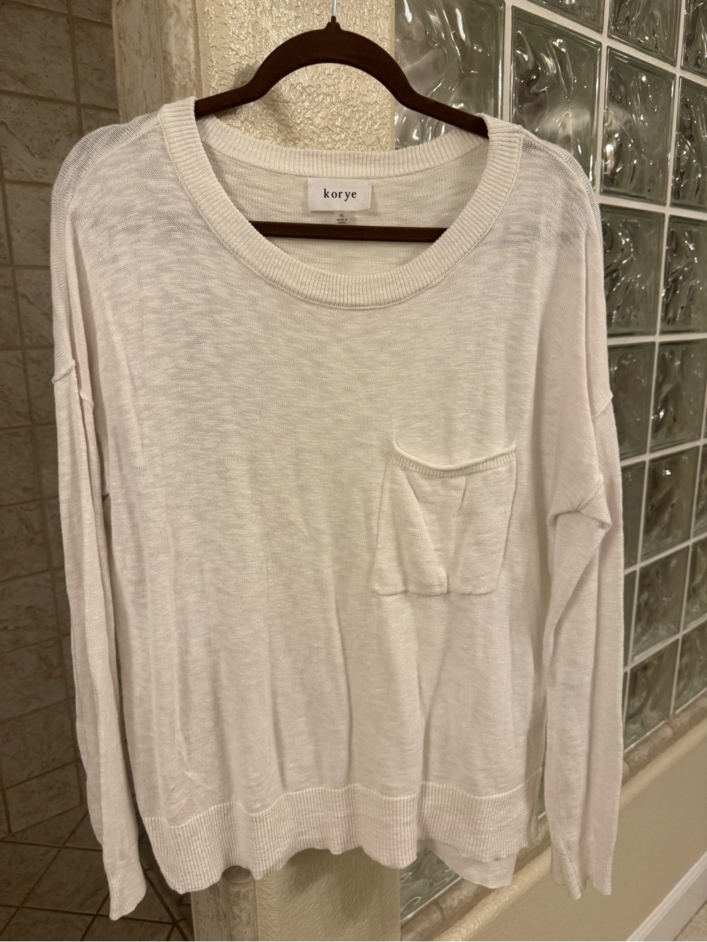 XL Korye Women's Scoop Neck Sweater - Light Pink